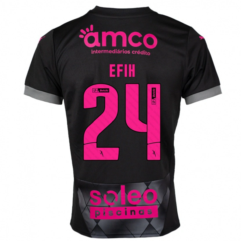 Danxen Enfant Maillot Peace Efih #24 Noir Rose Tenues Extérieur 2024/25 T-Shirt