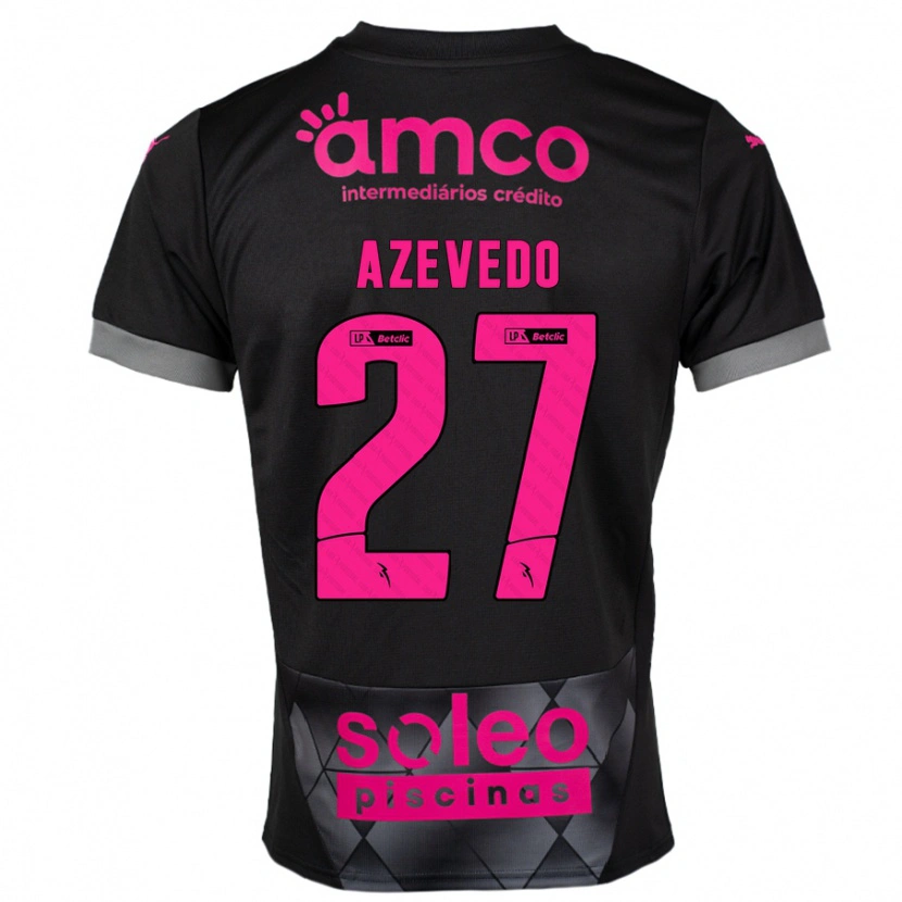 Danxen Enfant Maillot Mariana Azevedo #27 Noir Rose Tenues Extérieur 2024/25 T-Shirt