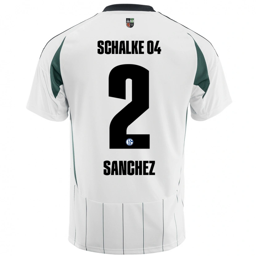 Danxen Enfant Maillot Felipe Sánchez #2 Blanc Vert Tenues Extérieur 2024/25 T-Shirt