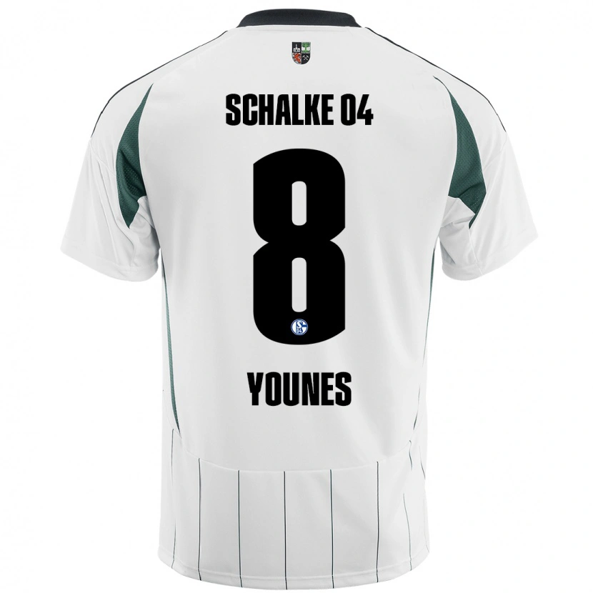 Danxen Enfant Maillot Amin Younes #8 Blanc Vert Tenues Extérieur 2024/25 T-Shirt