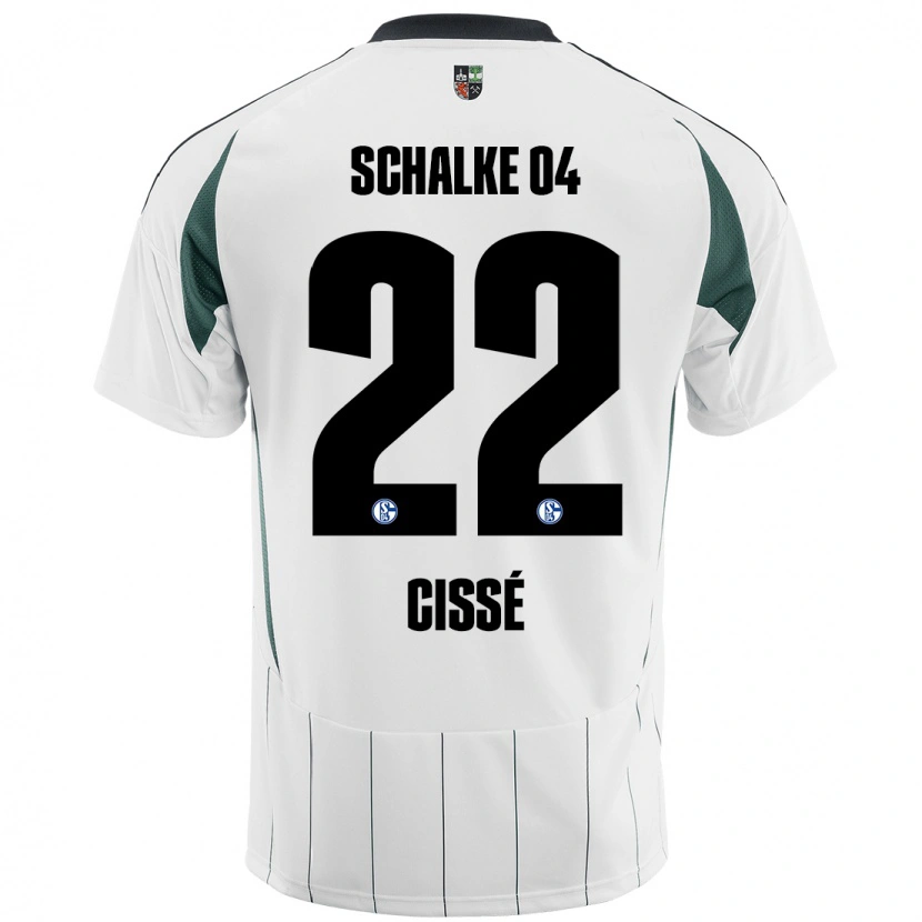 Danxen Enfant Maillot Ibrahima Cissé #22 Blanc Vert Tenues Extérieur 2024/25 T-Shirt