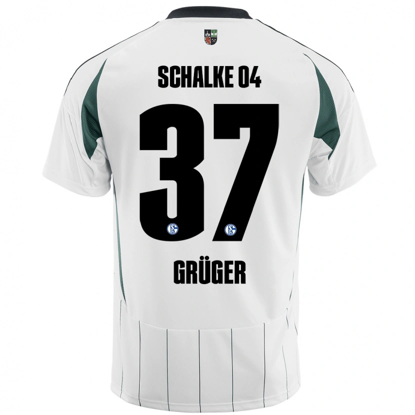 Danxen Enfant Maillot Max Grüger #37 Blanc Vert Tenues Extérieur 2024/25 T-Shirt