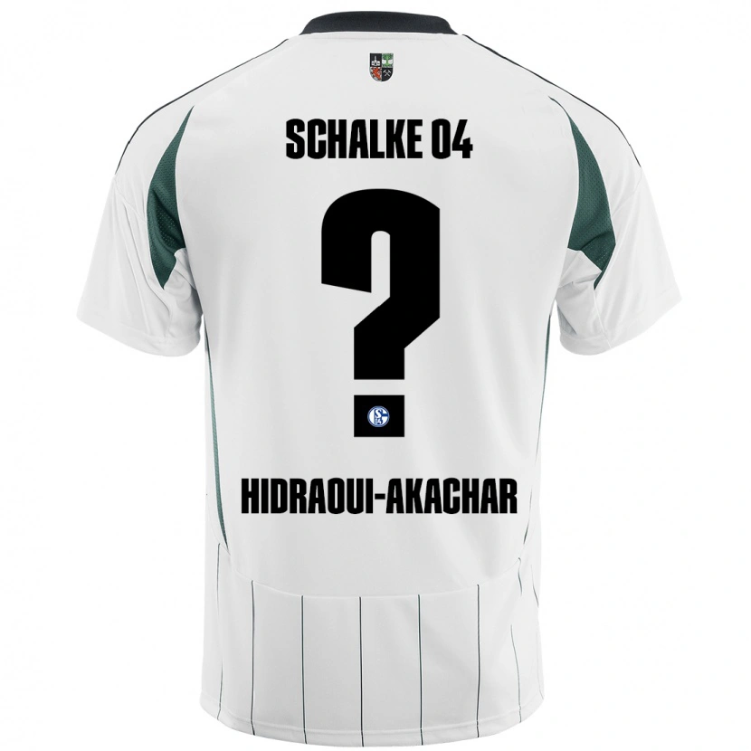 Danxen Enfant Maillot Yassin Hidraoui-Akachar #0 Blanc Vert Tenues Extérieur 2024/25 T-Shirt