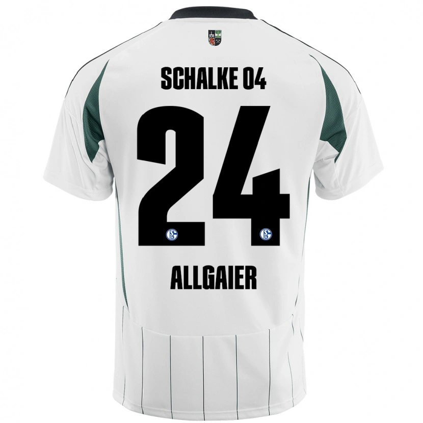 Danxen Enfant Maillot Felix Allgaier #24 Blanc Vert Tenues Extérieur 2024/25 T-Shirt