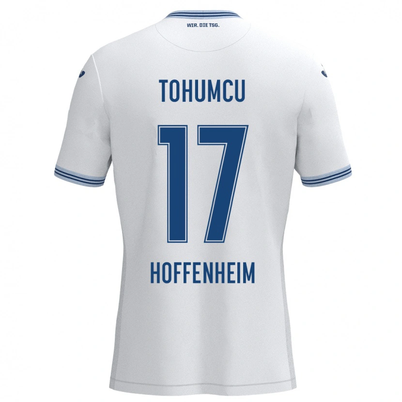 Danxen Enfant Maillot Umut Tohumcu #17 Blanc Bleu Tenues Extérieur 2024/25 T-Shirt