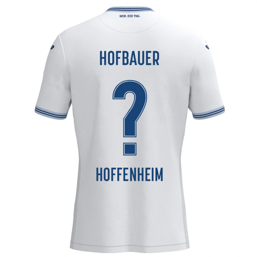 Danxen Enfant Maillot Anton Hofbauer #0 Blanc Bleu Tenues Extérieur 2024/25 T-Shirt