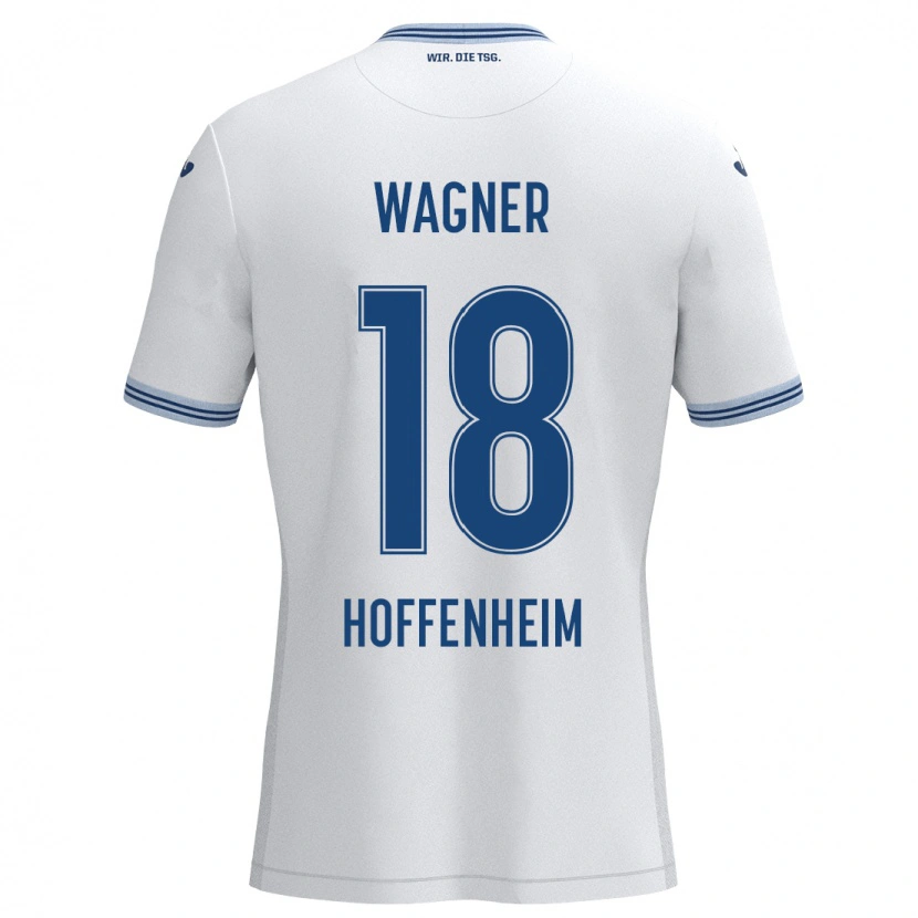 Danxen Enfant Maillot Ricardo Wagner #18 Blanc Bleu Tenues Extérieur 2024/25 T-Shirt