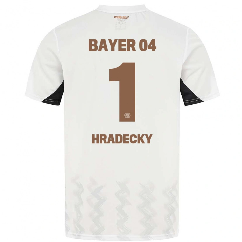 Danxen Enfant Maillot Lukas Hradecky #1 Blanc Noir Tenues Extérieur 2024/25 T-Shirt