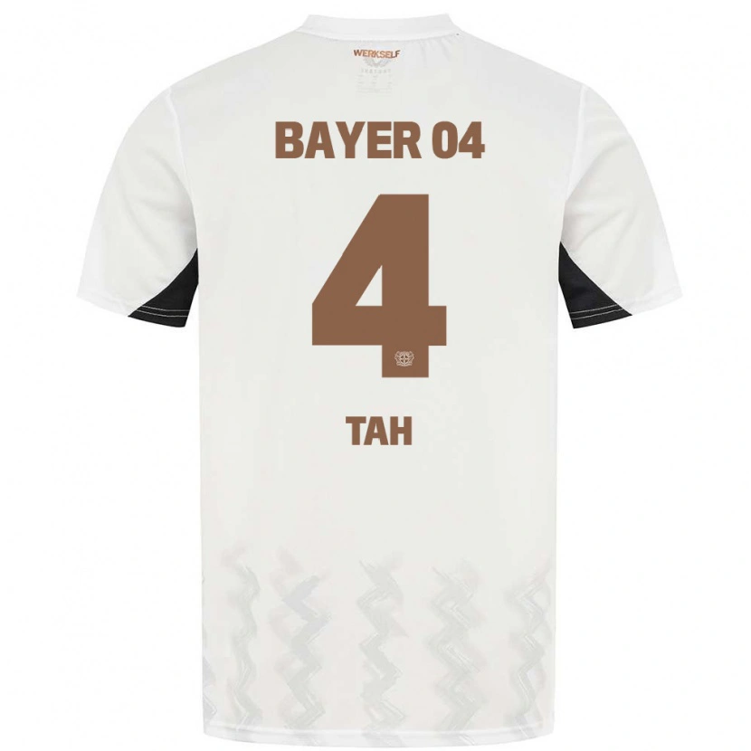 Danxen Enfant Maillot Jonathan Tah #4 Blanc Noir Tenues Extérieur 2024/25 T-Shirt