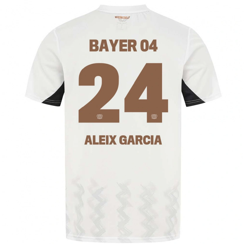 Danxen Enfant Maillot Aleix García #24 Blanc Noir Tenues Extérieur 2024/25 T-Shirt