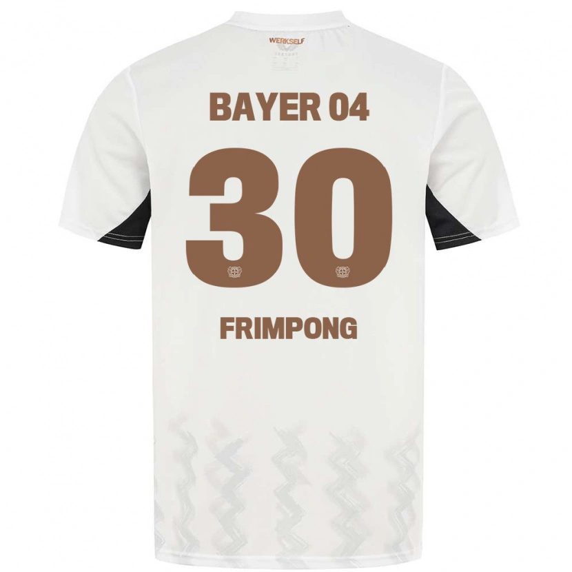 Danxen Enfant Maillot Jeremie Frimpong #30 Blanc Noir Tenues Extérieur 2024/25 T-Shirt