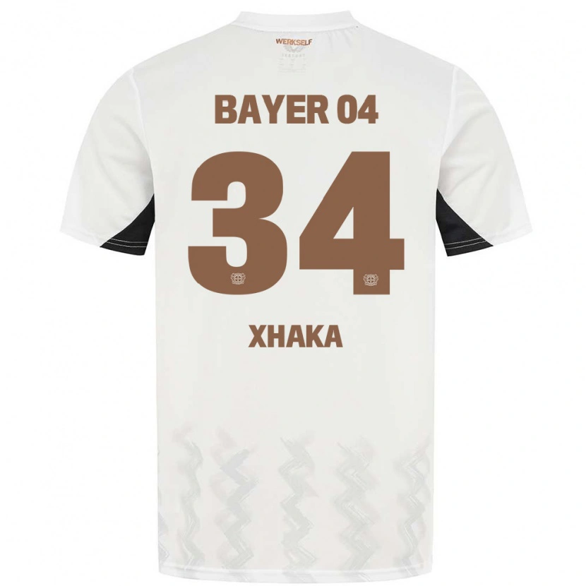 Danxen Enfant Maillot Granit Xhaka #34 Blanc Noir Tenues Extérieur 2024/25 T-Shirt