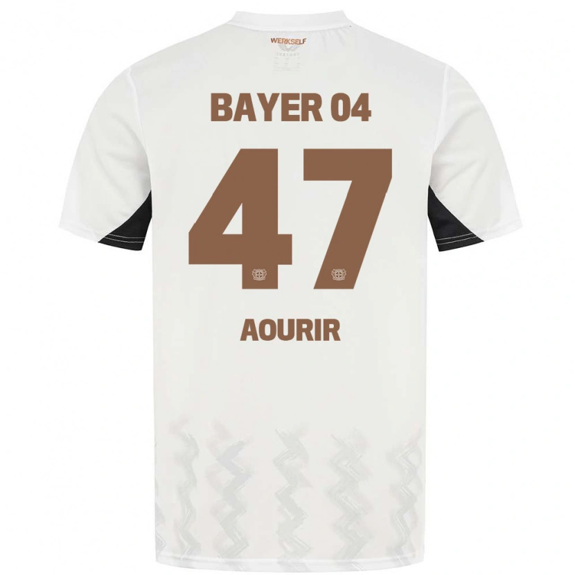 Danxen Enfant Maillot Ayman Aourir #47 Blanc Noir Tenues Extérieur 2024/25 T-Shirt