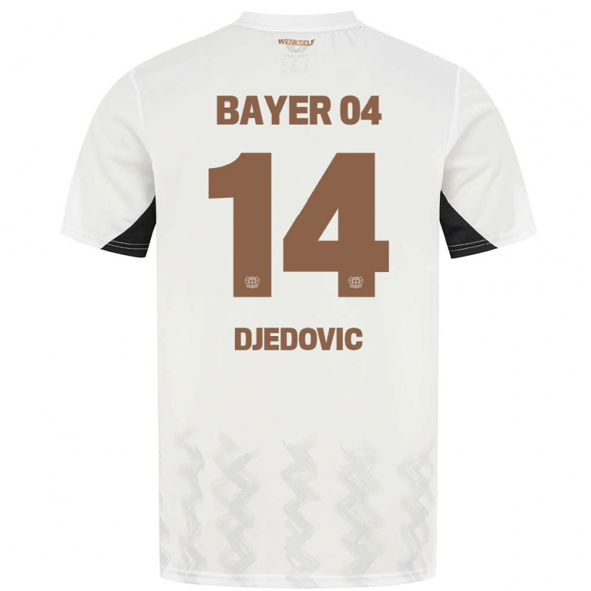 Danxen Enfant Maillot Melis Djedovic #14 Blanc Noir Tenues Extérieur 2024/25 T-Shirt