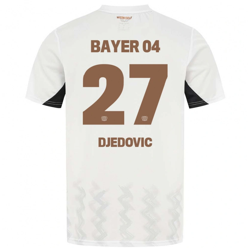 Danxen Enfant Maillot Seldin Djedovic #27 Blanc Noir Tenues Extérieur 2024/25 T-Shirt