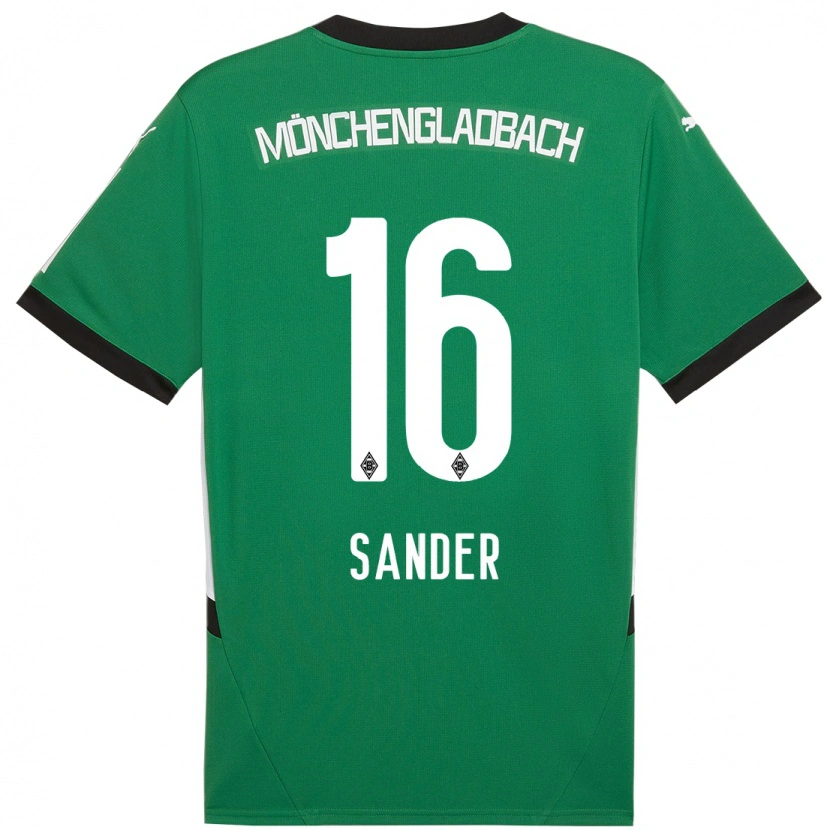 Danxen Enfant Maillot Philipp Sander #16 Vert Blanc Tenues Extérieur 2024/25 T-Shirt