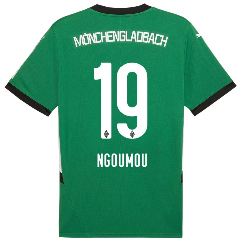 Danxen Enfant Maillot Nathan Ngoumou #19 Vert Blanc Tenues Extérieur 2024/25 T-Shirt