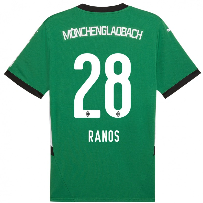 Danxen Enfant Maillot Grant-Leon Ranos #28 Vert Blanc Tenues Extérieur 2024/25 T-Shirt