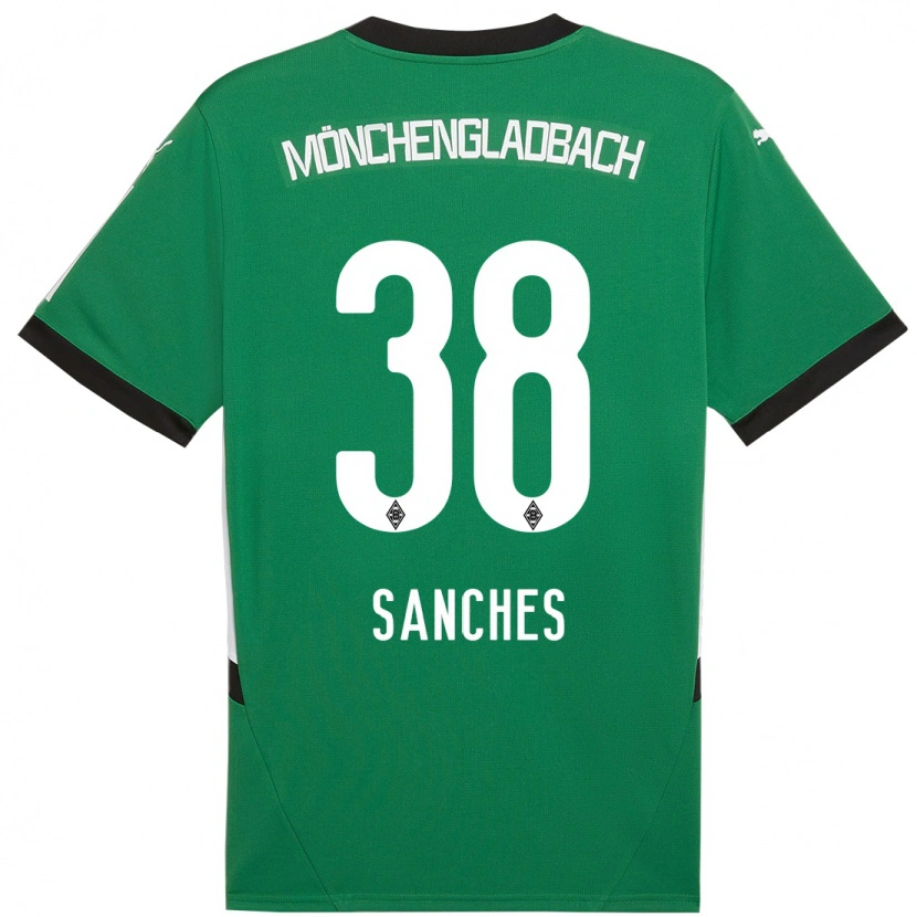 Danxen Enfant Maillot Yvandro Borges Sanches #38 Vert Blanc Tenues Extérieur 2024/25 T-Shirt