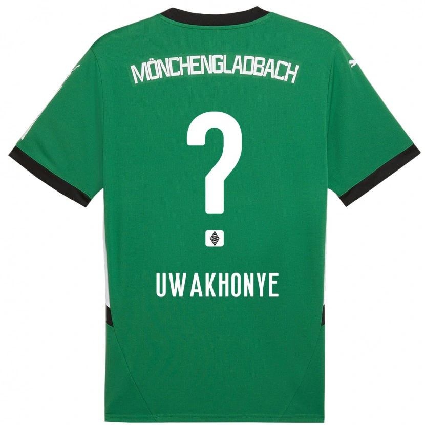 Danxen Enfant Maillot Josiah Uwakhonye #0 Vert Blanc Tenues Extérieur 2024/25 T-Shirt