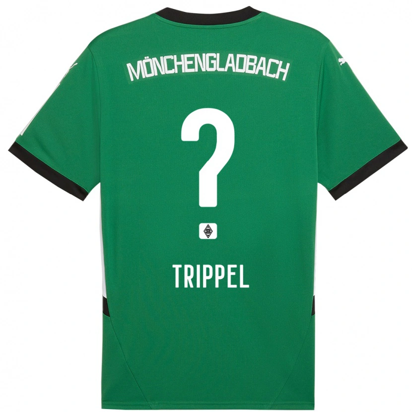 Danxen Enfant Maillot Marcello Trippel #0 Vert Blanc Tenues Extérieur 2024/25 T-Shirt