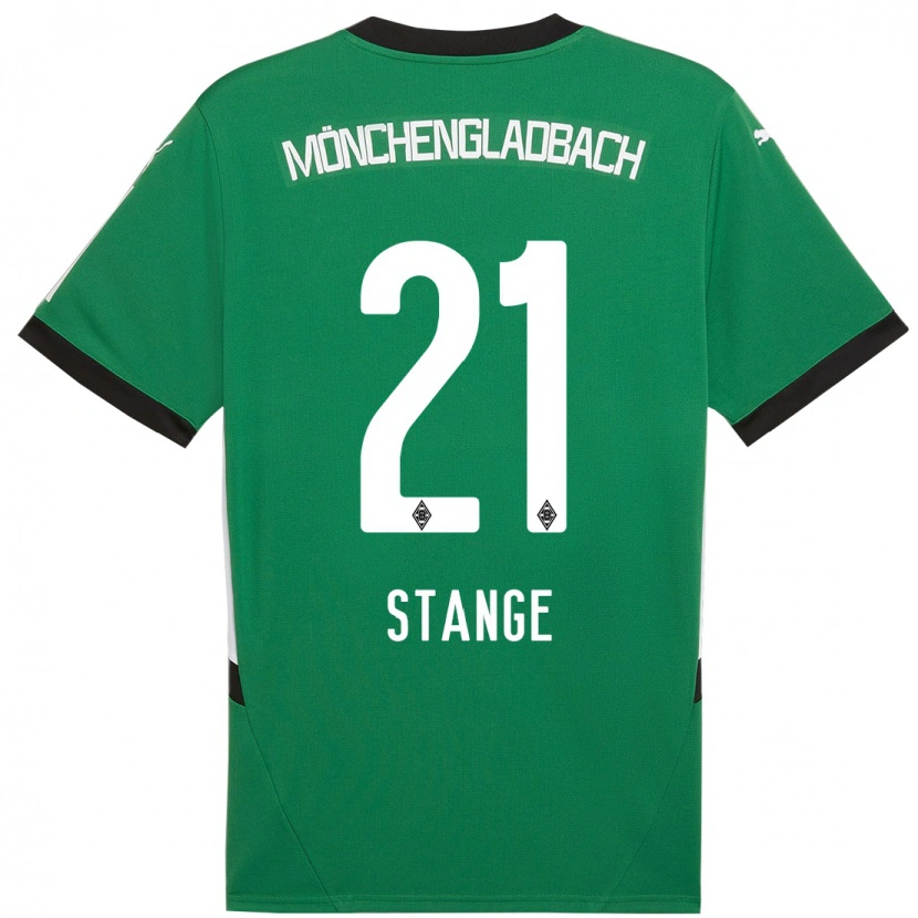 Danxen Enfant Maillot Veit Stange #21 Vert Blanc Tenues Extérieur 2024/25 T-Shirt