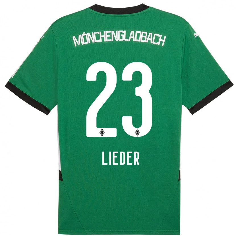 Danxen Enfant Maillot Michel Lieder #23 Vert Blanc Tenues Extérieur 2024/25 T-Shirt