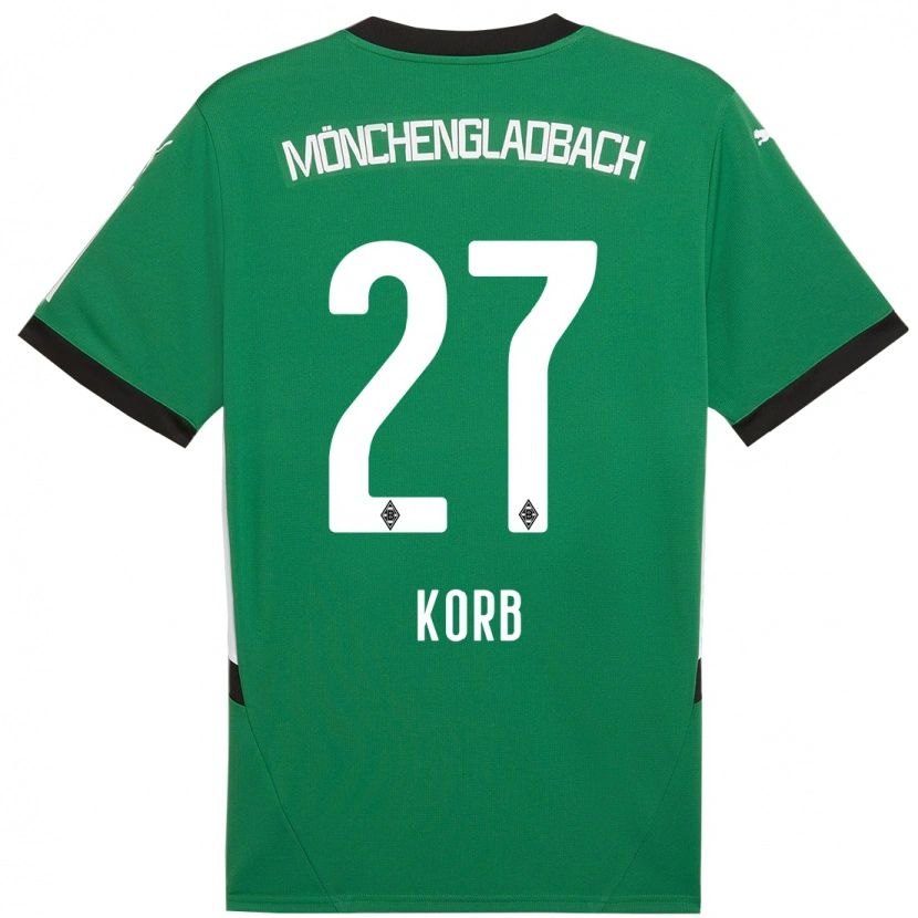 Danxen Enfant Maillot Julian Korb #27 Vert Blanc Tenues Extérieur 2024/25 T-Shirt