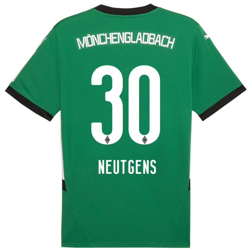 Danxen Enfant Maillot Maximilian Neutgens #30 Vert Blanc Tenues Extérieur 2024/25 T-Shirt