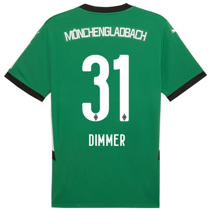 Danxen Enfant Maillot Florian Dimmer #31 Vert Blanc Tenues Extérieur 2024/25 T-Shirt