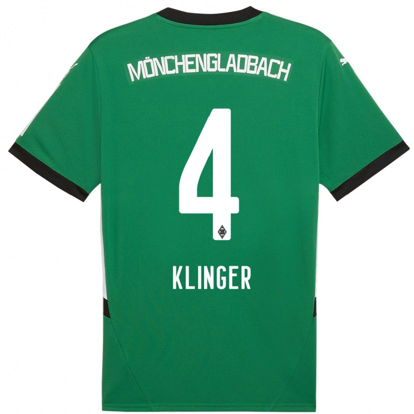 Danxen Enfant Maillot Nina Klinger #4 Vert Blanc Tenues Extérieur 2024/25 T-Shirt