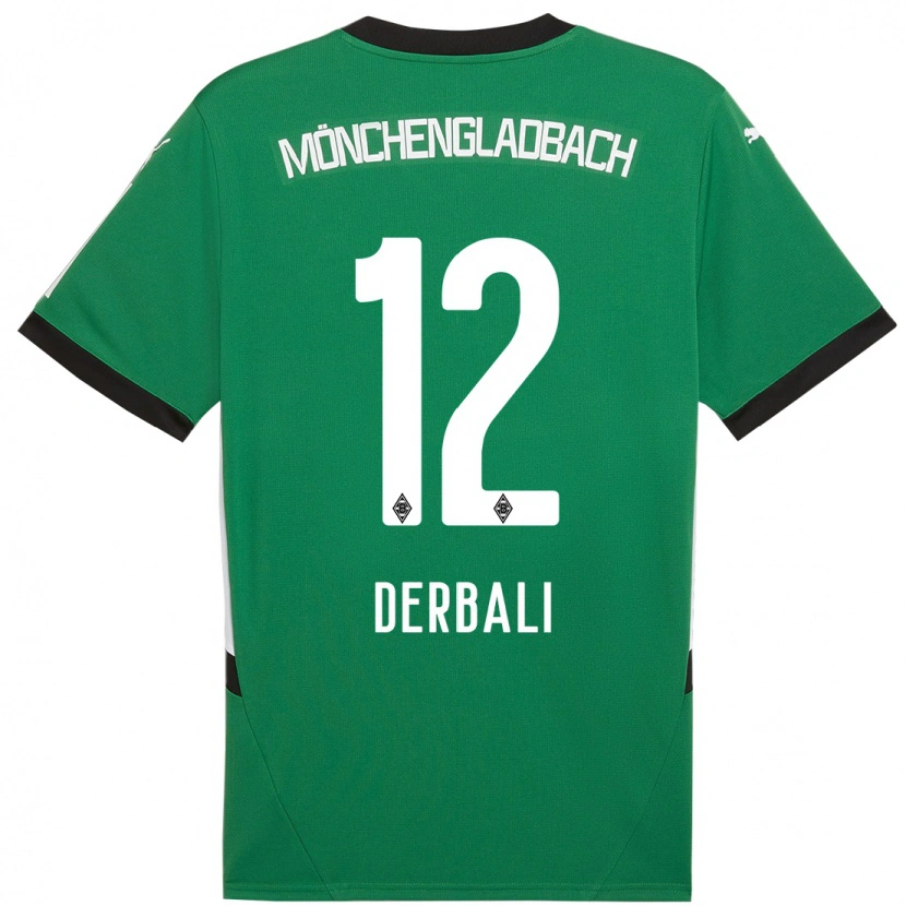 Danxen Enfant Maillot Louisa Derbali #12 Vert Blanc Tenues Extérieur 2024/25 T-Shirt