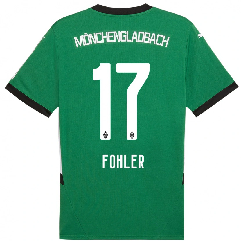 Danxen Enfant Maillot Selma Fohler #17 Vert Blanc Tenues Extérieur 2024/25 T-Shirt