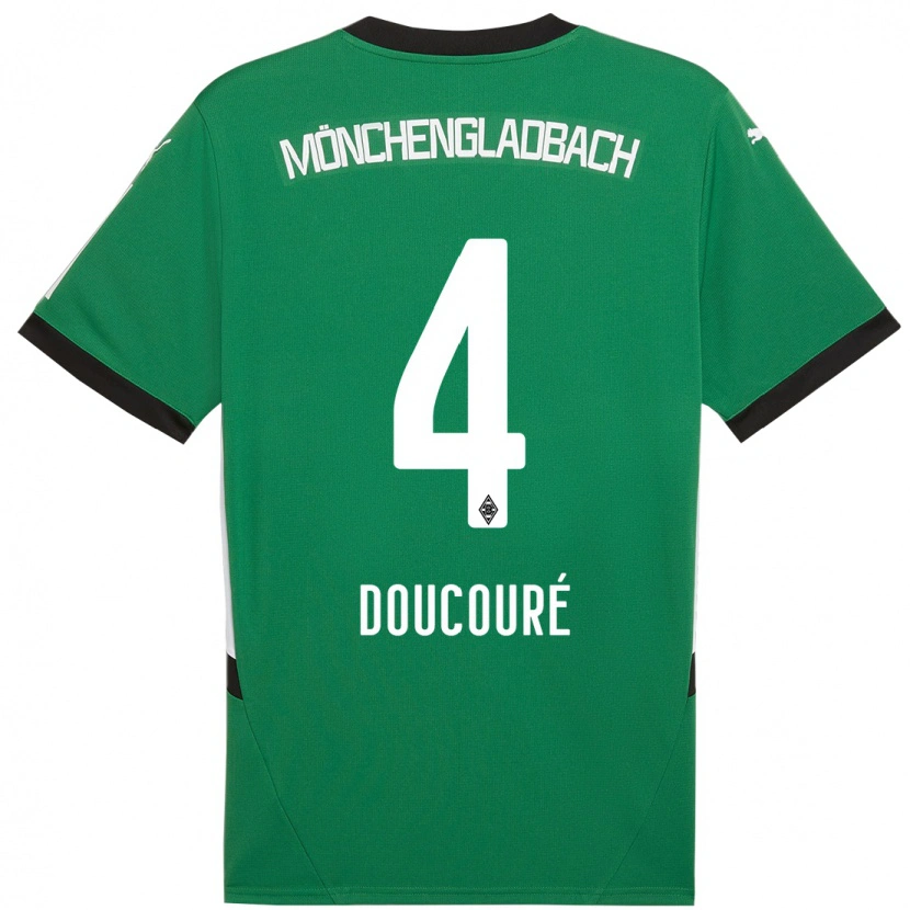 Danxen Enfant Maillot Mamadou Doucouré #4 Vert Blanc Tenues Extérieur 2024/25 T-Shirt