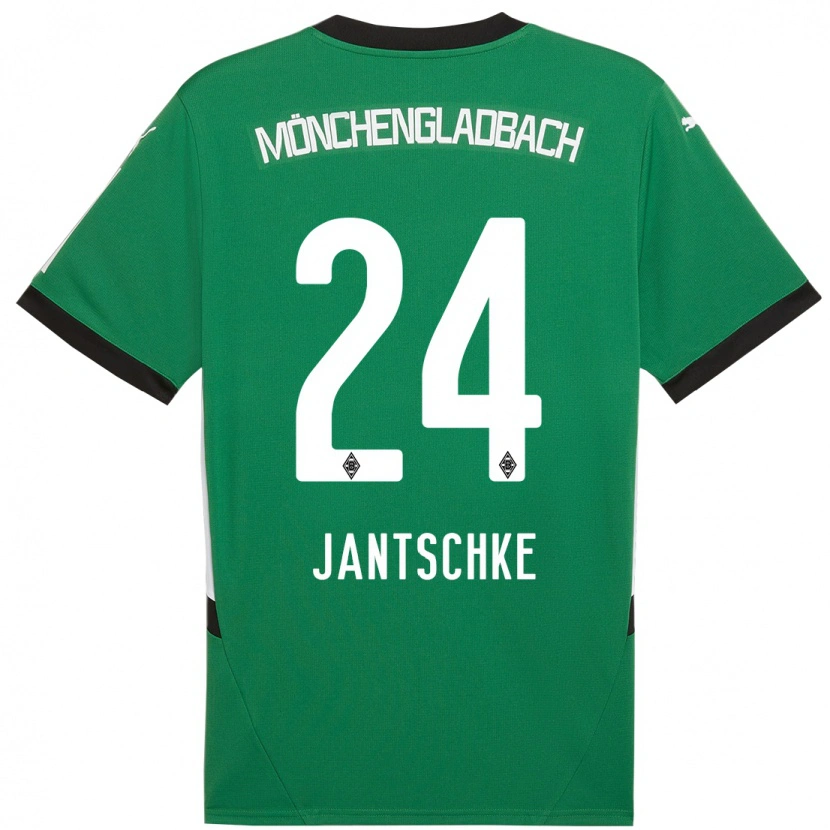 Danxen Enfant Maillot Tony Jantschke #24 Vert Blanc Tenues Extérieur 2024/25 T-Shirt