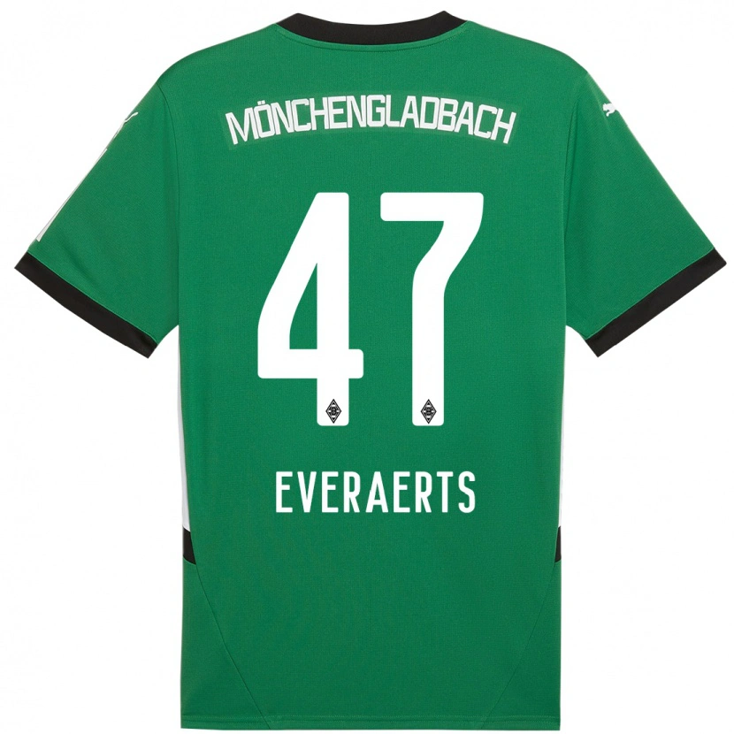 Danxen Enfant Maillot Kim Everaerts #47 Vert Blanc Tenues Extérieur 2024/25 T-Shirt