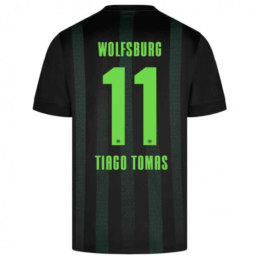 Danxen Enfant Maillot Tiago Tomás #11 Vert Foncé Tenues Extérieur 2024/25 T-Shirt