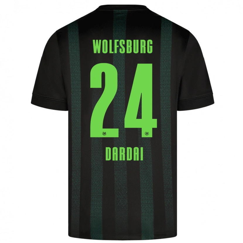 Danxen Enfant Maillot Bence Dárdai #24 Vert Foncé Tenues Extérieur 2024/25 T-Shirt