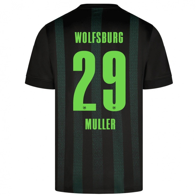 Danxen Enfant Maillot Marius Müller #29 Vert Foncé Tenues Extérieur 2024/25 T-Shirt