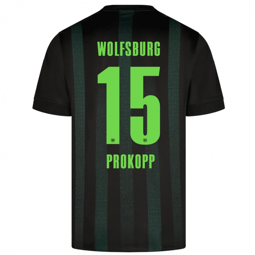 Danxen Enfant Maillot Oskar Prokopp #15 Vert Foncé Tenues Extérieur 2024/25 T-Shirt