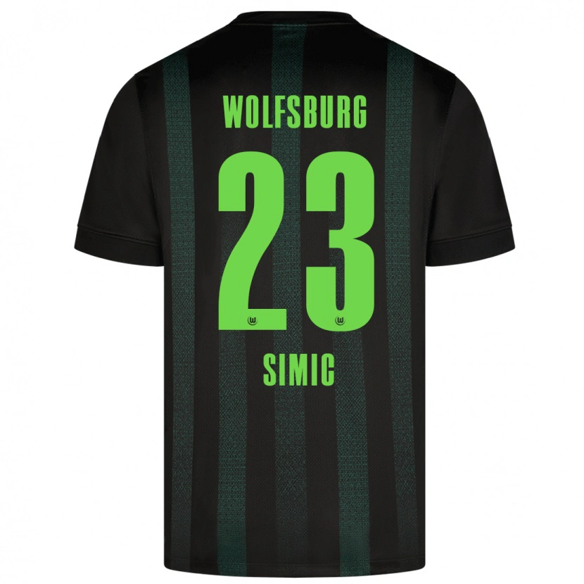 Danxen Enfant Maillot Karlo Simic #23 Vert Foncé Tenues Extérieur 2024/25 T-Shirt