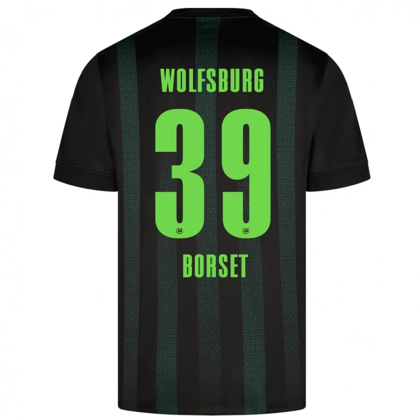 Danxen Enfant Maillot Anders Børset #39 Vert Foncé Tenues Extérieur 2024/25 T-Shirt