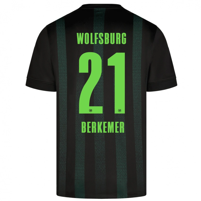 Danxen Enfant Maillot Melvin Berkemer #21 Vert Foncé Tenues Extérieur 2024/25 T-Shirt