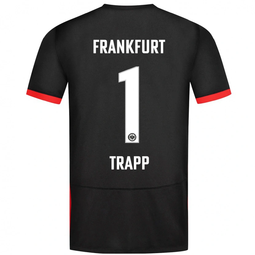 Danxen Enfant Maillot Kevin Trapp #1 Noir Tenues Extérieur 2024/25 T-Shirt