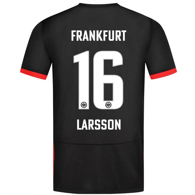 Danxen Enfant Maillot Hugo Larsson #16 Noir Tenues Extérieur 2024/25 T-Shirt