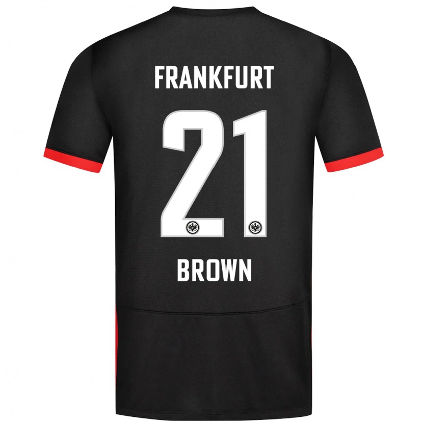 Danxen Enfant Maillot Nathaniel Brown #21 Noir Tenues Extérieur 2024/25 T-Shirt