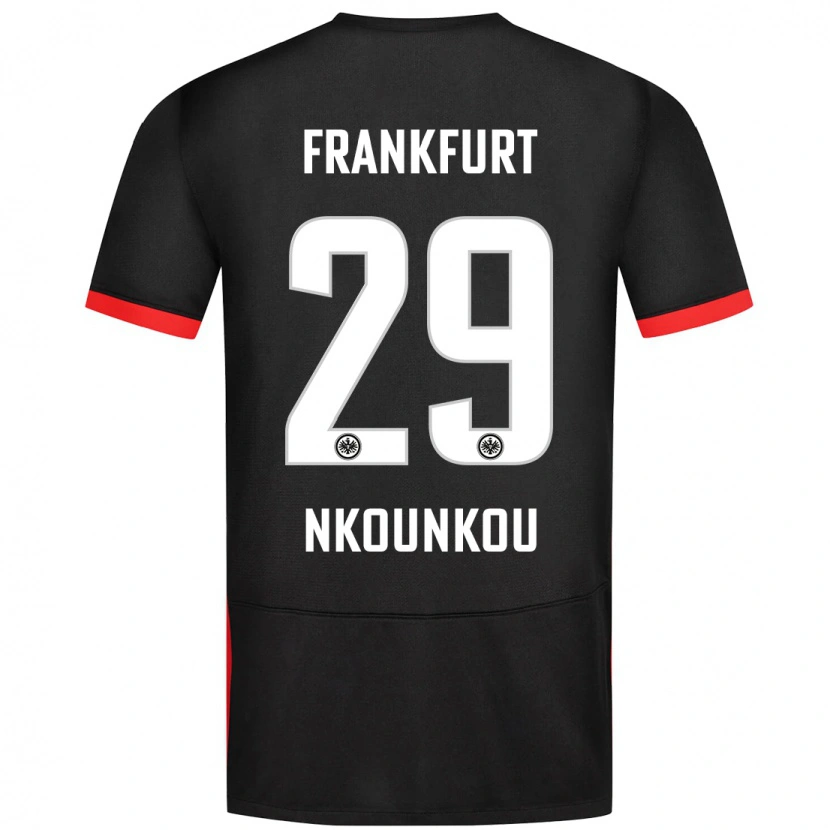 Danxen Enfant Maillot Niels Nkounkou #29 Noir Tenues Extérieur 2024/25 T-Shirt