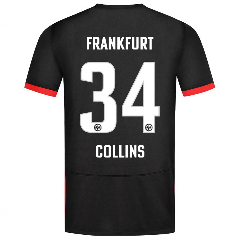 Danxen Enfant Maillot Nnamdi Collins #34 Noir Tenues Extérieur 2024/25 T-Shirt