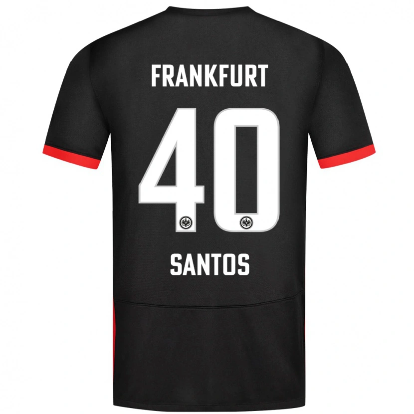 Danxen Enfant Maillot Kauã Santos #40 Noir Tenues Extérieur 2024/25 T-Shirt