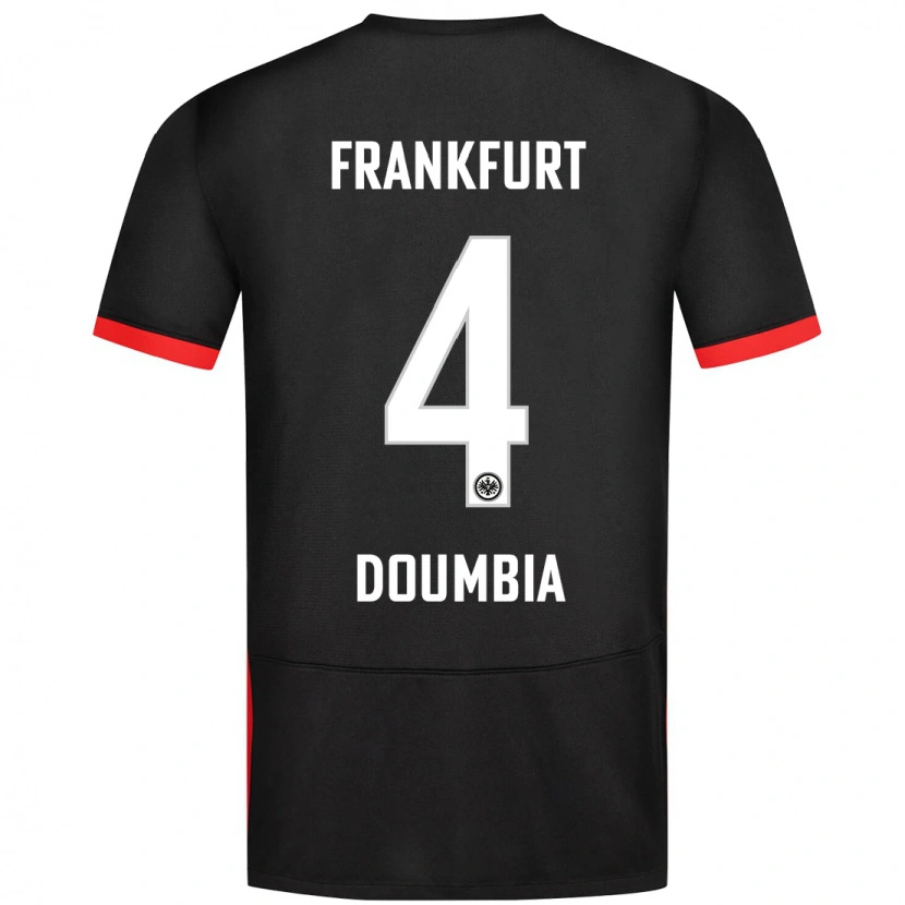 Danxen Enfant Maillot Fousseny Doumbia #4 Noir Tenues Extérieur 2024/25 T-Shirt